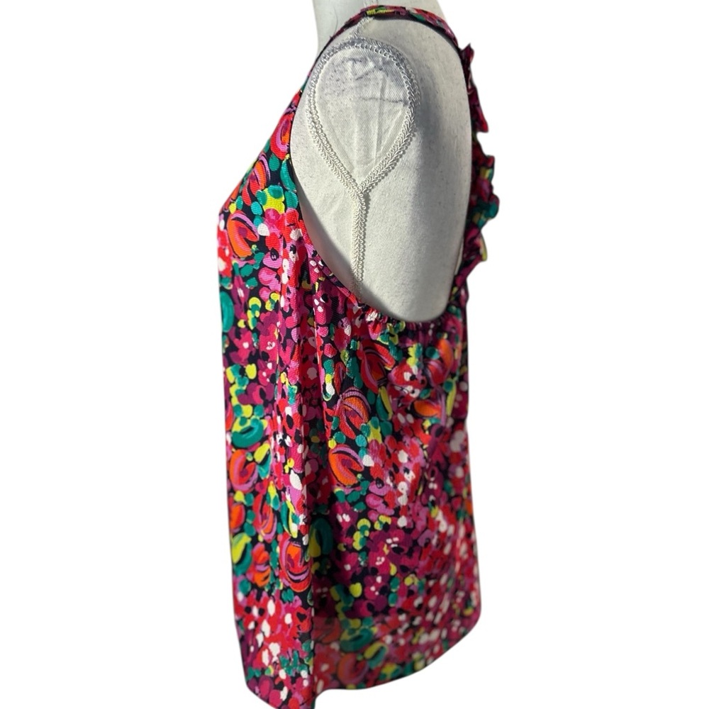 Lilly Pulitzer Ruffled Racerback Fushia Tank Top - Picture 4 of 11